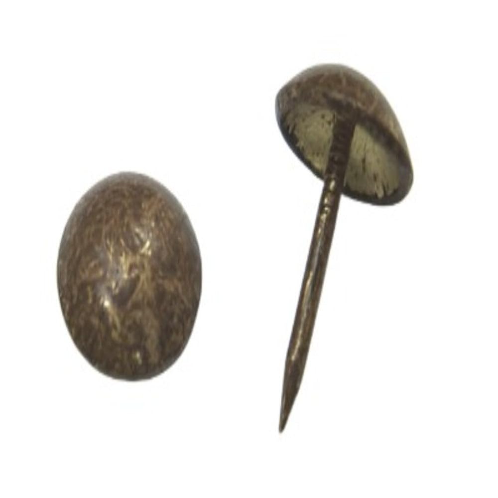 Black Barn Upholstery Supplies 10.5mm Head - 13mm Shank Upholstery Nails (1660) High Dome Antique on Steel / 100 Nails