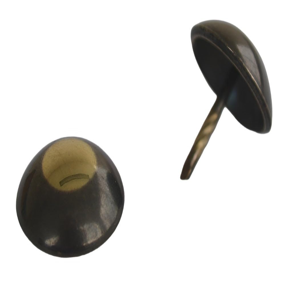 Black Barn Upholstery Supplies 10.5mm Head - 13mm Shank Upholstery Nails (1660) High Dome Antique on Steel / 100 Nails