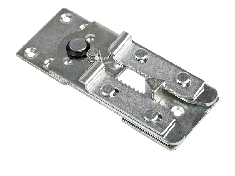 Metal flat plate tooth catch connector - male and female pair