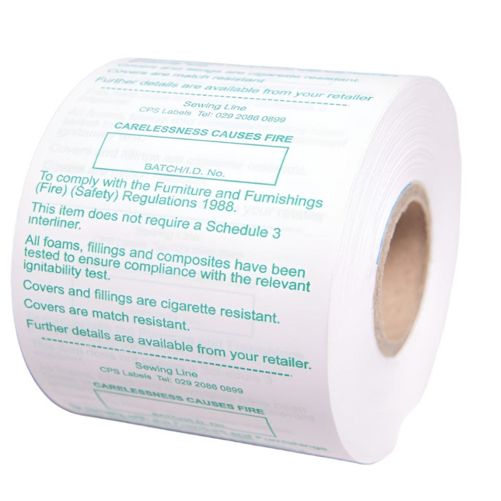 Fabric Labels All F/R (does NOT inc. Sch 3 Interliner) or (Inc. Schedule 3 Interliner)