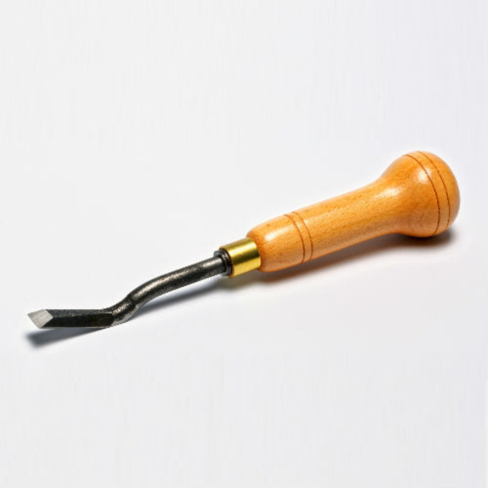 Upholstery Wooden London Handle Bent Chisel Tool - Black Barn Upholstery Supplies