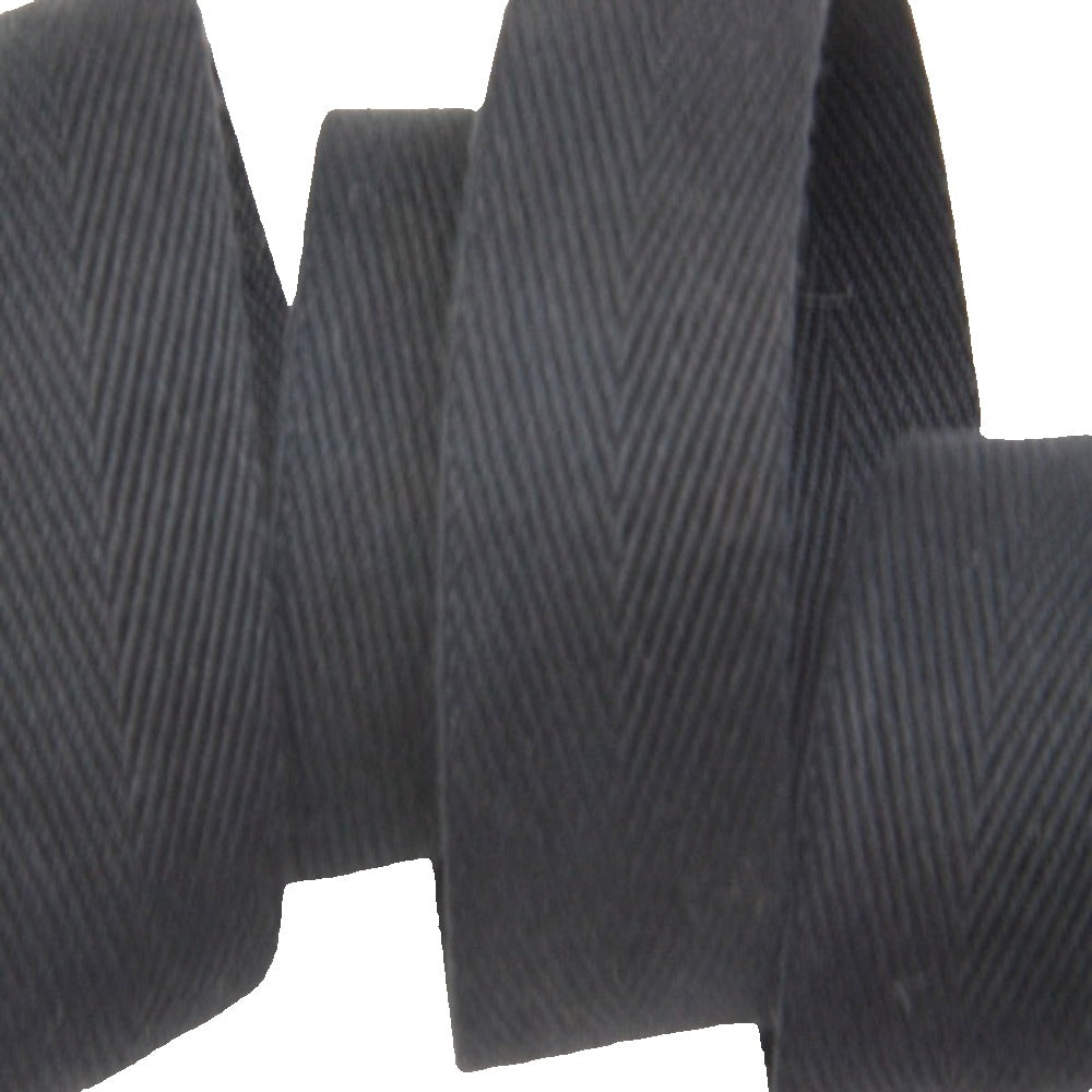 Cotton Herringbone Tape - Black Barn Upholstery Supplies