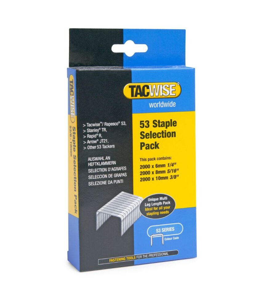 Type 53 Staple Selection Pack, 6mm/8mm/10mm, Pack of 6000
