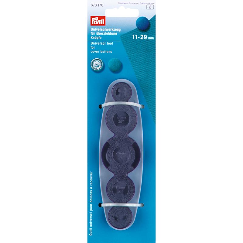 Prym Universal Tool for Cover Buttons 11-29 mm, Brass, Blue, one Size