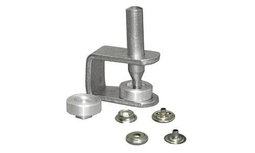 CS Osborne No. K230-24 Hand snap set.: 25 Nickel plated brass snaps and tool