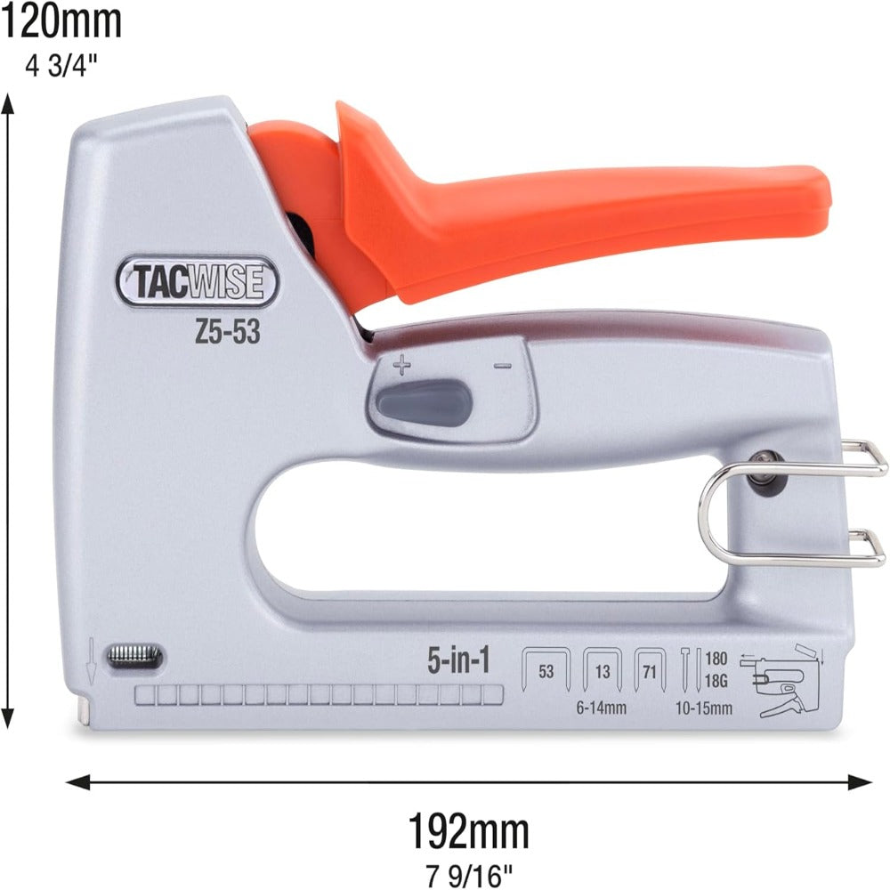 Tacwise 1748 Z5-53 Heavy Duty 5-in-1 Metal Staple/Nail Gun, Uses Type 13, 53 and 71 Staples, Type 18G Nails and 180 Headless Pins…