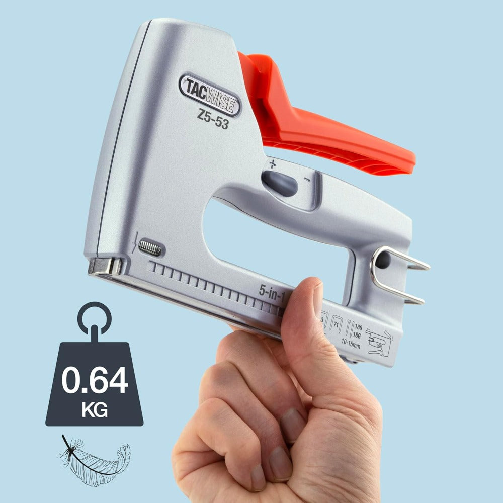Tacwise 1748 Z5-53 Heavy Duty 5-in-1 Metal Staple/Nail Gun, Uses Type 13, 53 and 71 Staples, Type 18G Nails and 180 Headless Pins…