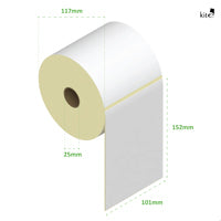 Roll of 4 x 6 inch direct thermal labels