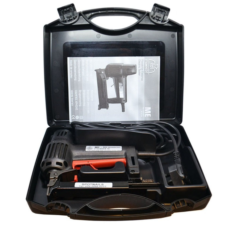 Maestri ME3G Electronic Staple Gun 71 Series - Black Barn Upholstery Supplies